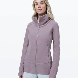 Lululemon Fleece Jacket Womens Size 8 Purple Radiant Full Zip Slim Fit Thumbhole